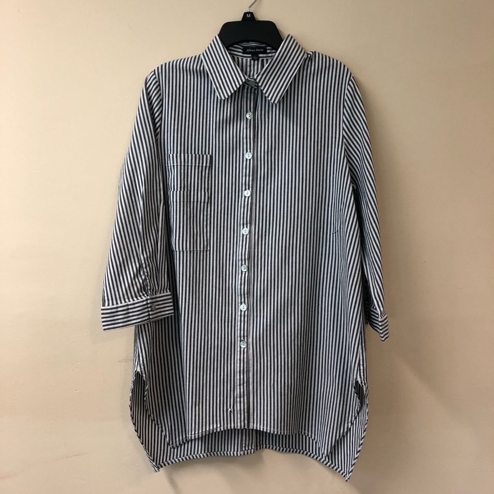 Long sleeve striped button down shirt